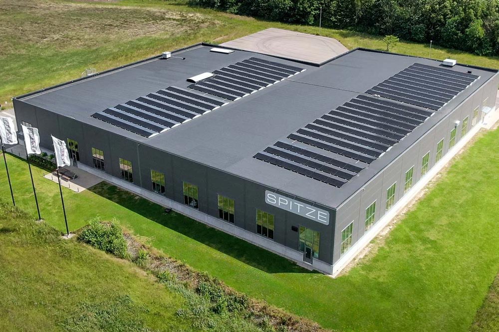 Flygfoto på Spitzes lokaler